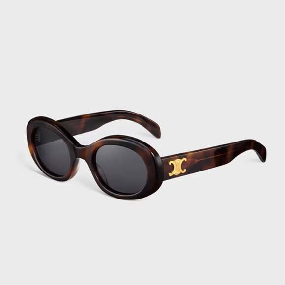Celine Triomphe Oval Brown Sunglasses - Picture 1 of 5